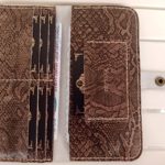 Yılan Derisi Baskı Çıtçıtlı Telefon Bölmeli Cüzdan