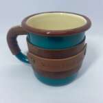 Deri Kaplı Turkuaz Emaye Bardak