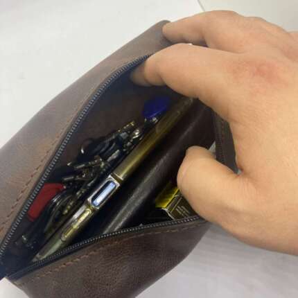 Kahverengi Payidar Dopp Kit Çanta