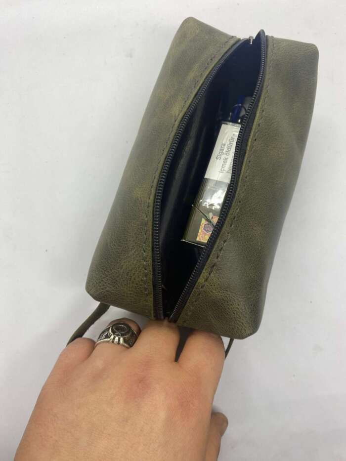 Haki Yeşili Payidar Dopp Kit Çanta - Görsel 6